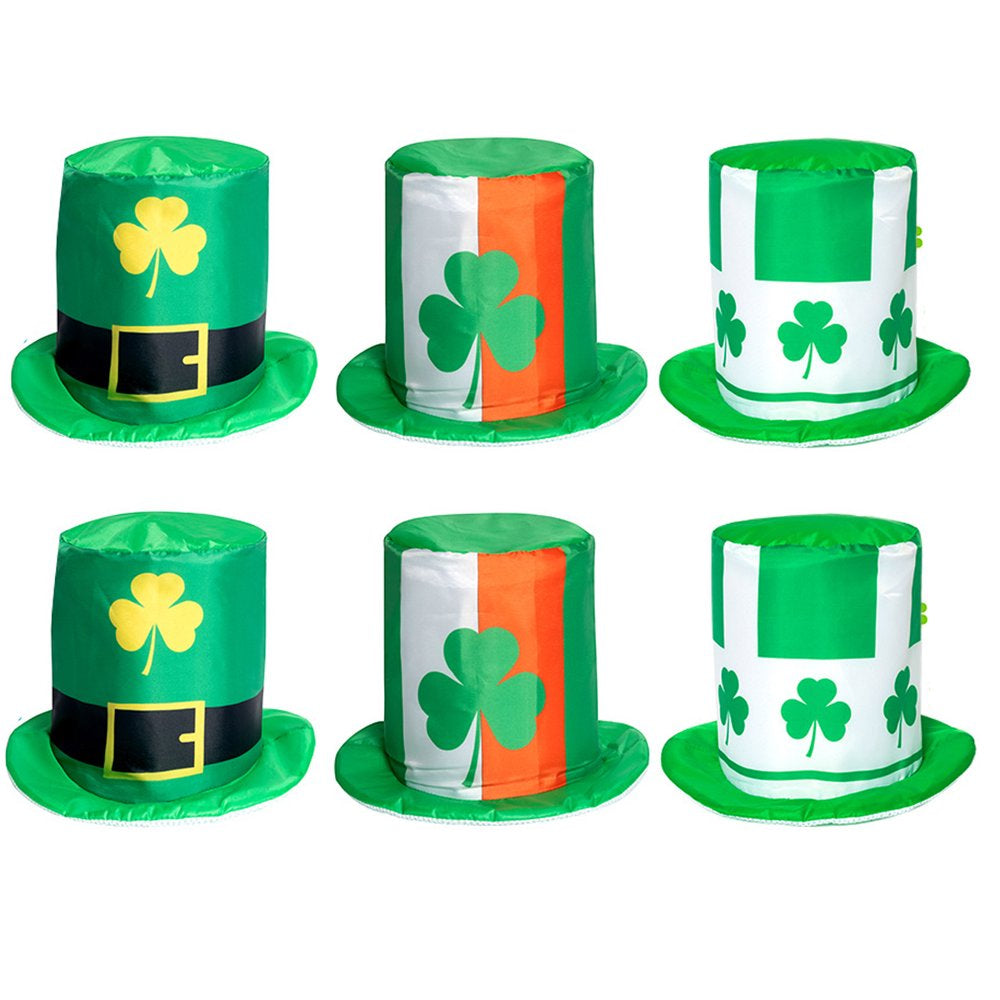 6 Pack St Patrick'S Day Hat for Men Women Shamrock Green Top Hat St. Patricks Day Party Favor Accessories