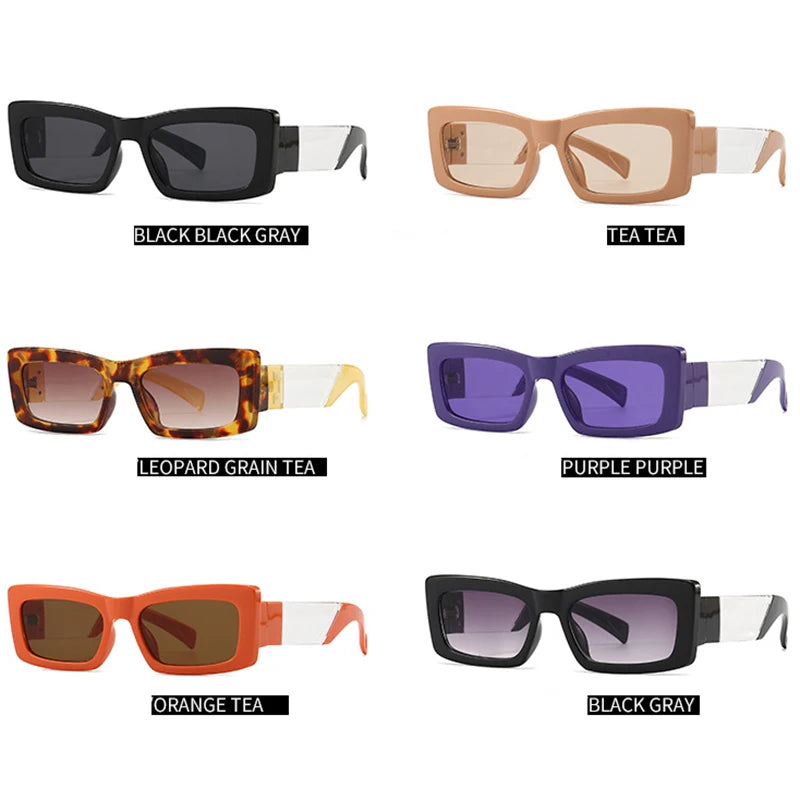 Vintage Small Rectangle Gradient Sunglasses Women 2023 New Fashion Brand Purple Frame Square Sun Glasses Female Elegant Shades