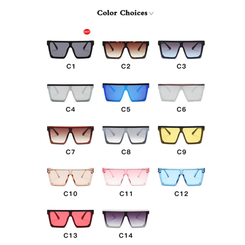 2023 Square Oversized Sunglasses Women Gradient Glasses Women Luxury Brand Designer Outdoor Ladies UV400 Eyeglasses