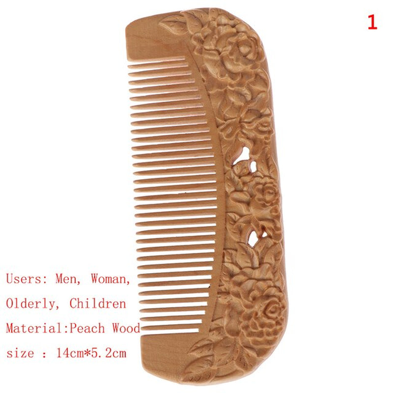 "Revitalize Your Hair with Our Natural Ebony Anti-Static Massage Comb - Portable, Wide-Toothed, and Made from Solid Wood!"